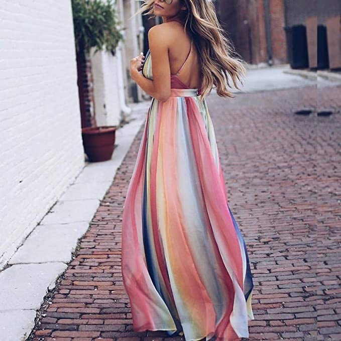 Kalinnu Backless Striped Dress