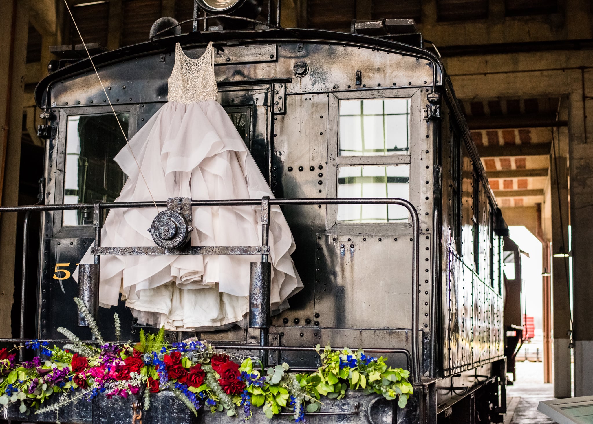 Train themed wedding top centerpieces