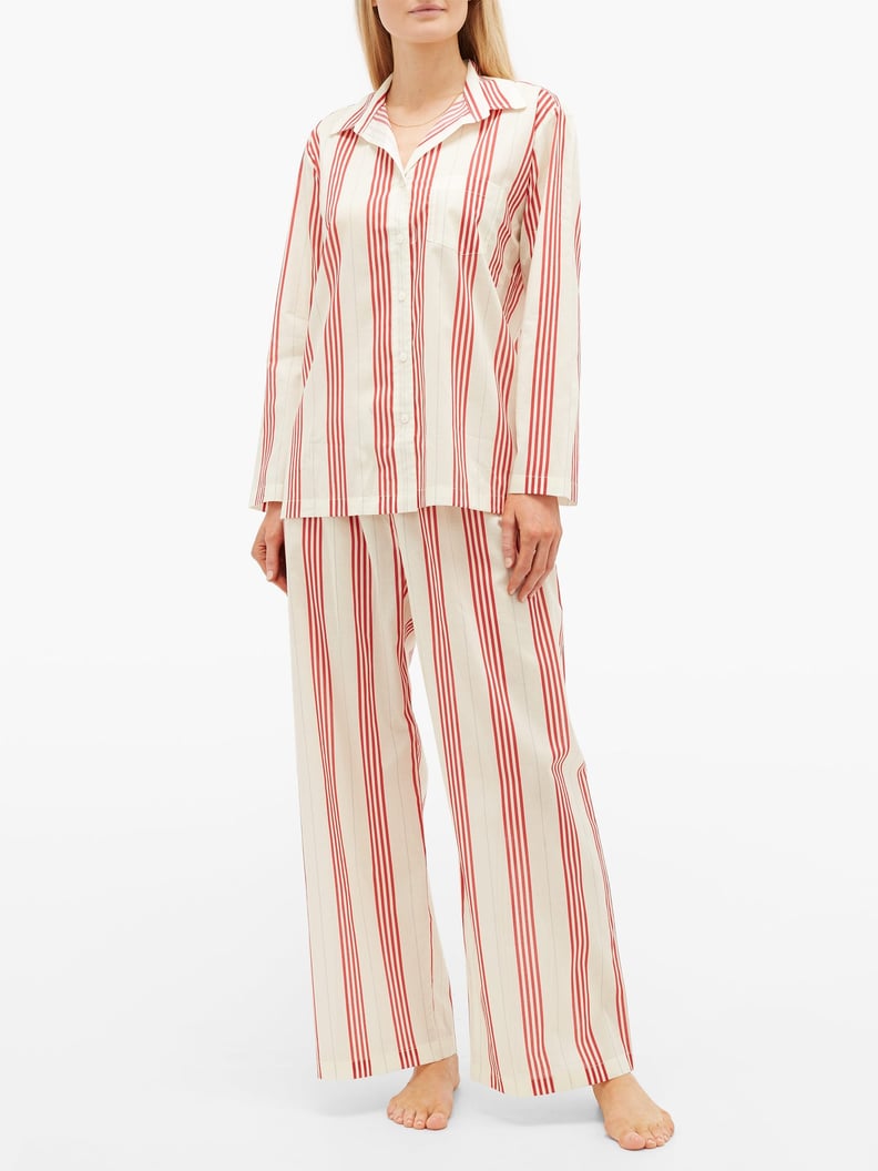 Pour Les Femmes Striped Cotton Poplin Pyjamas