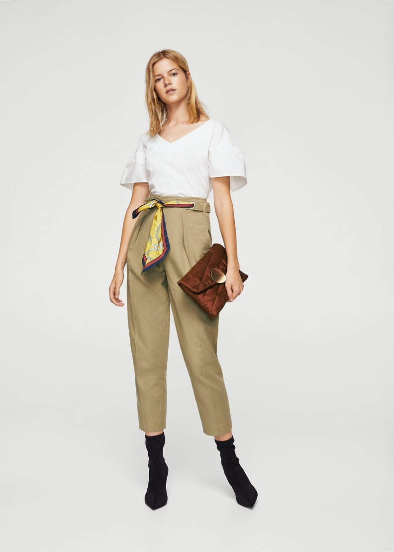 Mango Scarf Belt Trousers