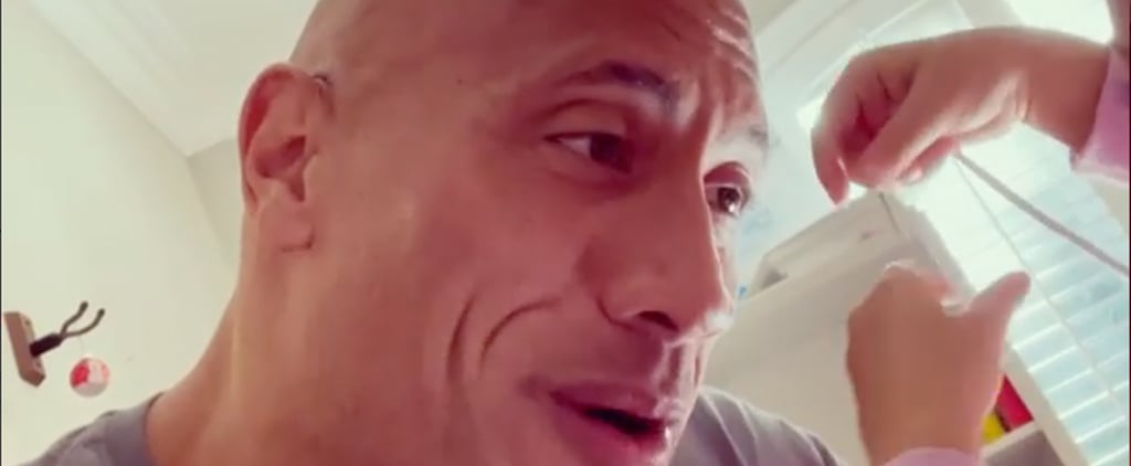 Dwayne Johnson's Daughter Cleaning Dad's Muscles