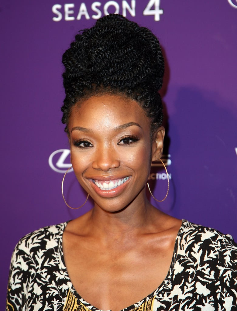 Brandy's Kinky Twists at a Television Taping in 2014