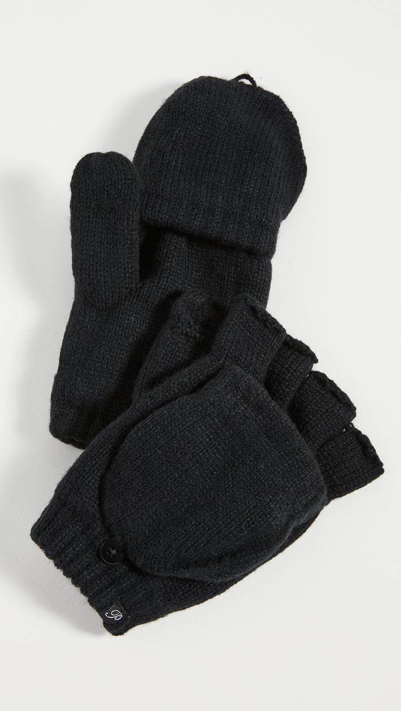 完美的袜子单广告:长毛绒羊毛衬里的短信连指手套