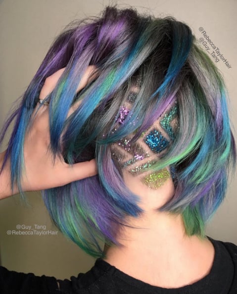 Glitter Undercut Hair Tattoo | POPSUGAR Beauty