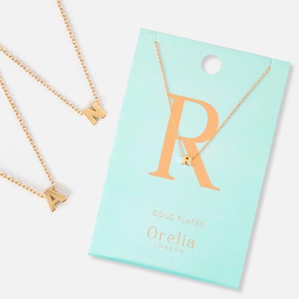 Orelia Gold Plated Initial Necklace