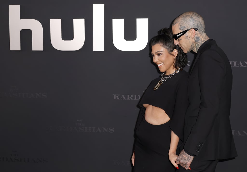 Kourtney Kardashian and Travis Barker at "The Kardashians" Hulu Premiere