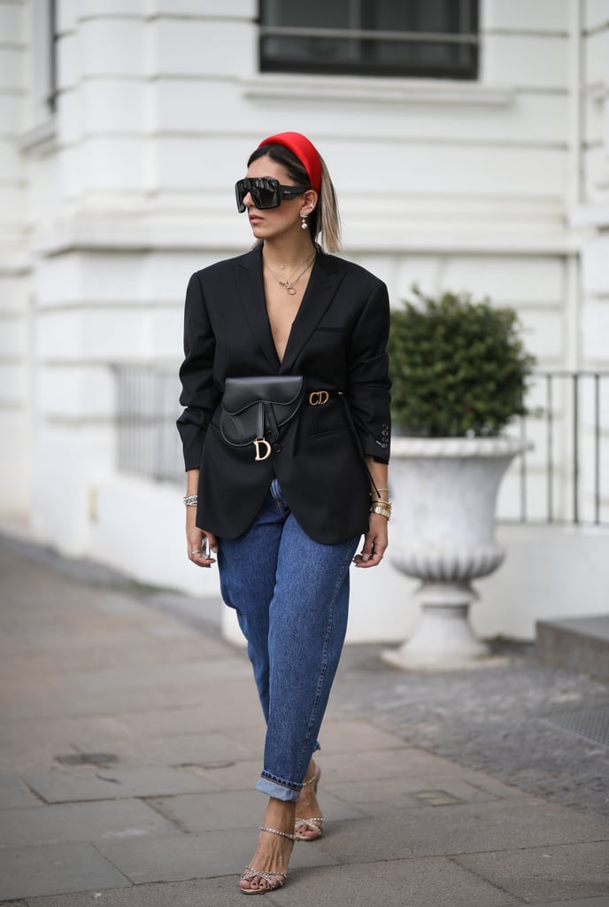 Pair Your Heels With a Blazer and Jeans For a Semidressy Look