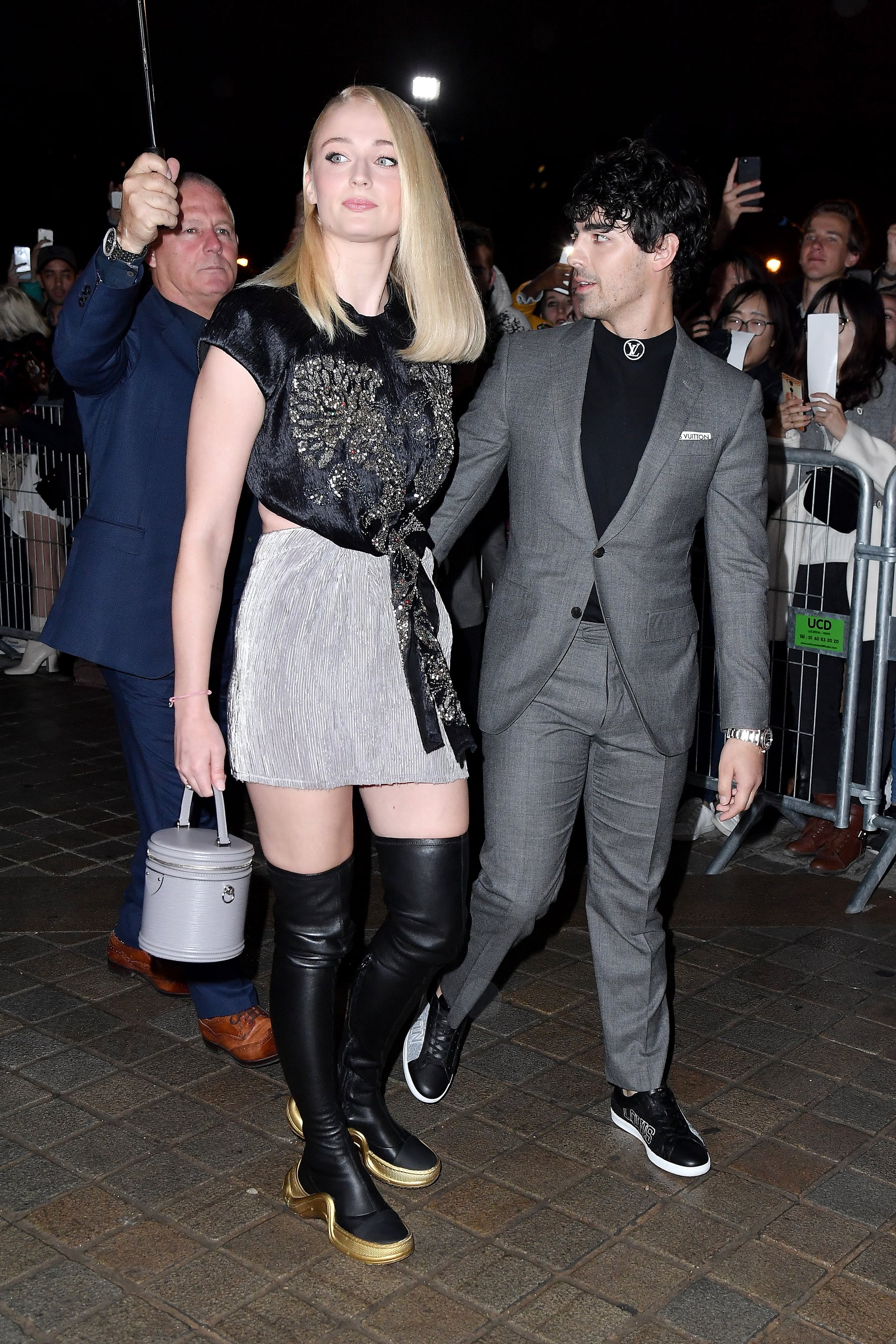 Sophie Turner and Joe Jonas seen leaving Celine boutique during Menswear  S/S 2020 Paris Fashion Week in Paris, France