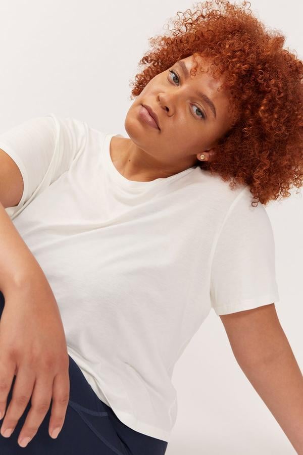 Girlfriend Collective White Gia Crop Tee