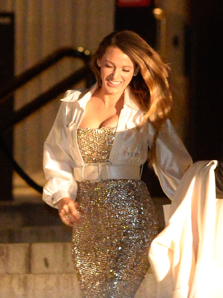 Blake Lively's Sequined Dress and Boots December 2018