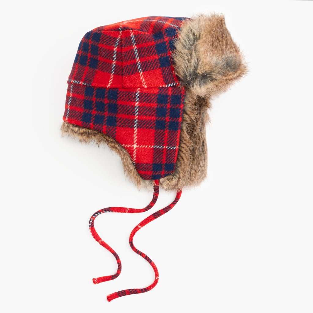 J.Crew Faux-Fur Trapper Hat in Plaid ($60)