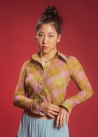 Why Not Us Mesh Shirt in Muscat Plaid