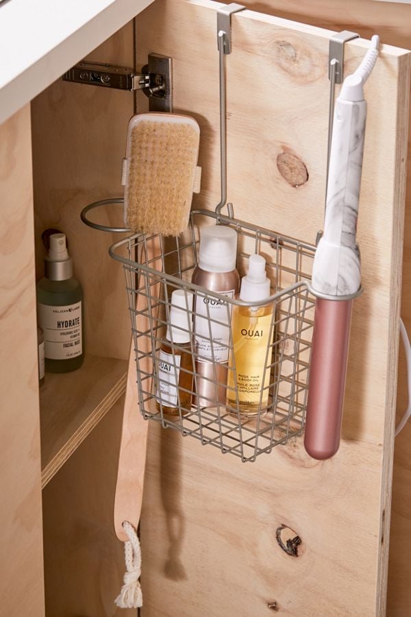 Over-the-Cabinet Hair Tool Organizer Basket