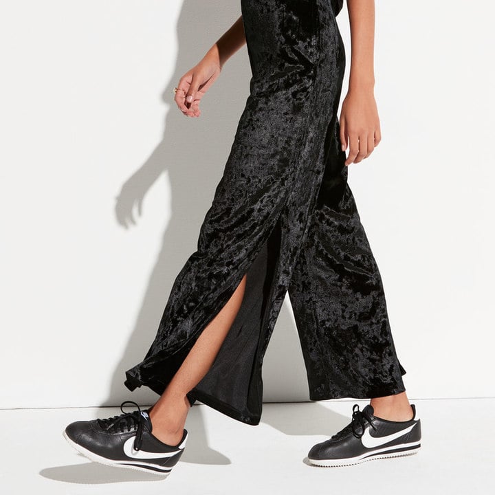 wide leg velvet pants