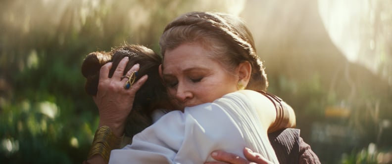 STAR WARS: THE RISE OF SKYWALKER, (aka STAR WARS: EPISODE IX), from left: Daisy Ridley as Rey, Carrie Fisher as General Leia Organa, 2019.  Walt Disney Studios Motion Pictures /  Lucasfilm / courtesy Everett Collection