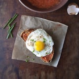 Pan Con Tomate With a Fried Egg and Chives