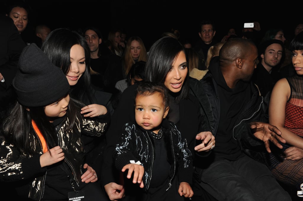 Kim Kardashian and Kanye West With North West at NYFW