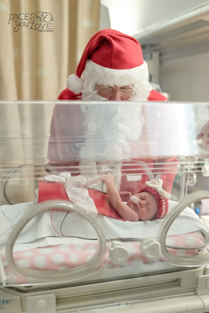 Photos of Preemies Dressed as Presents Meeting Santa Claus