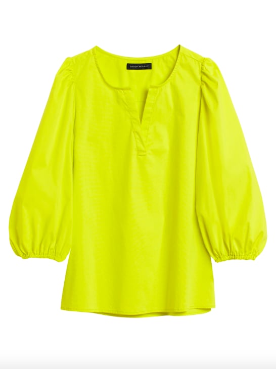 Poplin Puff-Sleeve Blouse