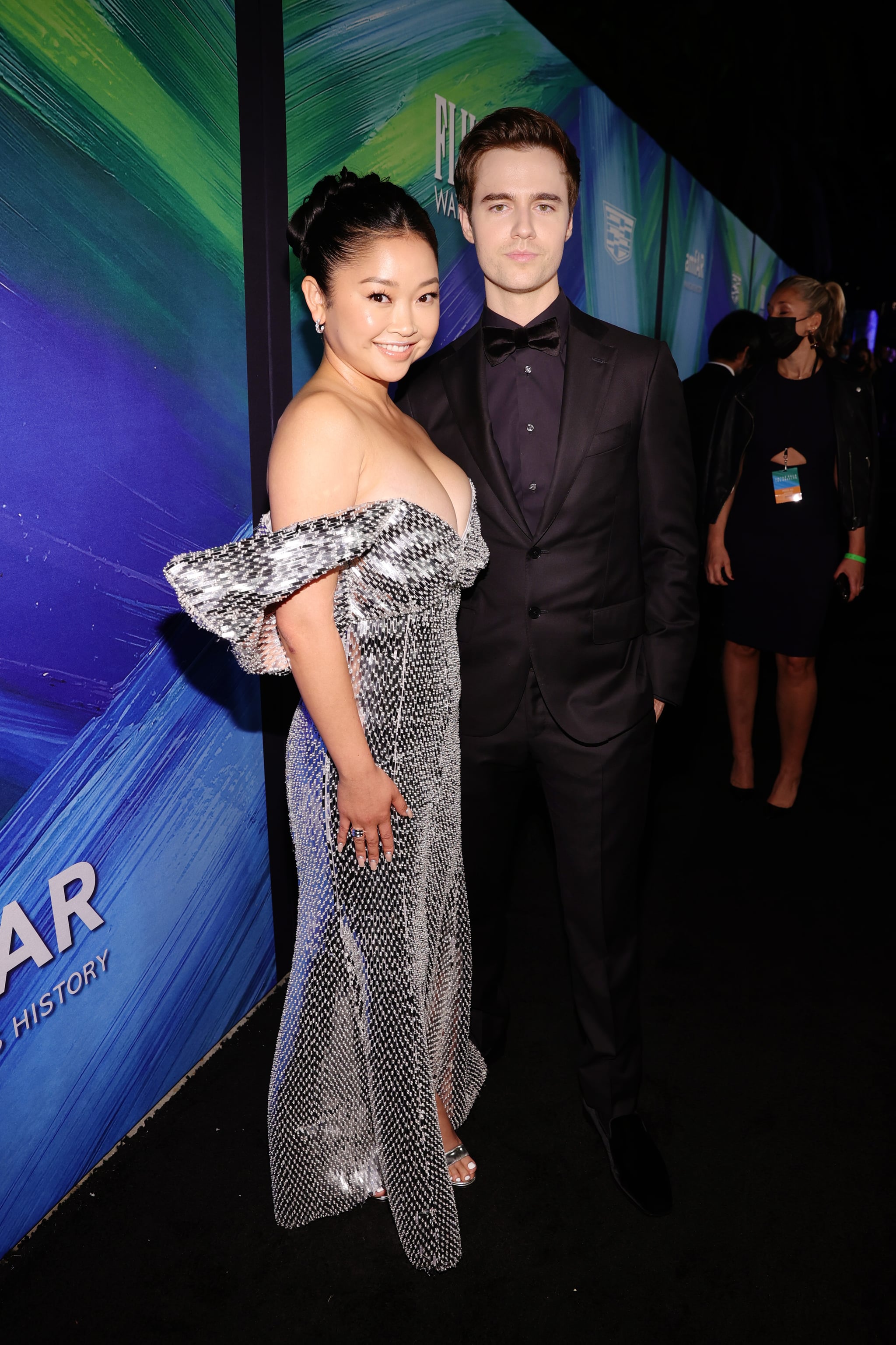 WEST HOLLYWOOD, CALIFORNIA - NOVEMBER 04: (L-R) Lana Condor and Anthony De La Torre attend the amfAR Gala Los Angeles 2021 honouring TikTok and Jeremy Scott at Pacific Design Centre on November 04, 2021 in West Hollywood, California. (Photo by Rich Fury/amfAR/Getty Images for amfAR)
