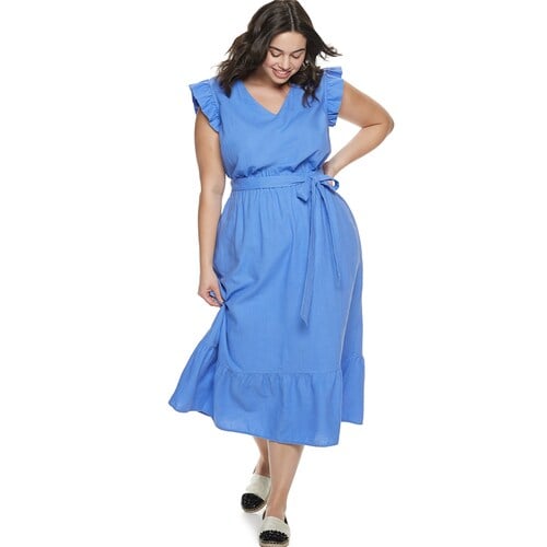 POPSUGAR Plus Size Belted Maxi Dress