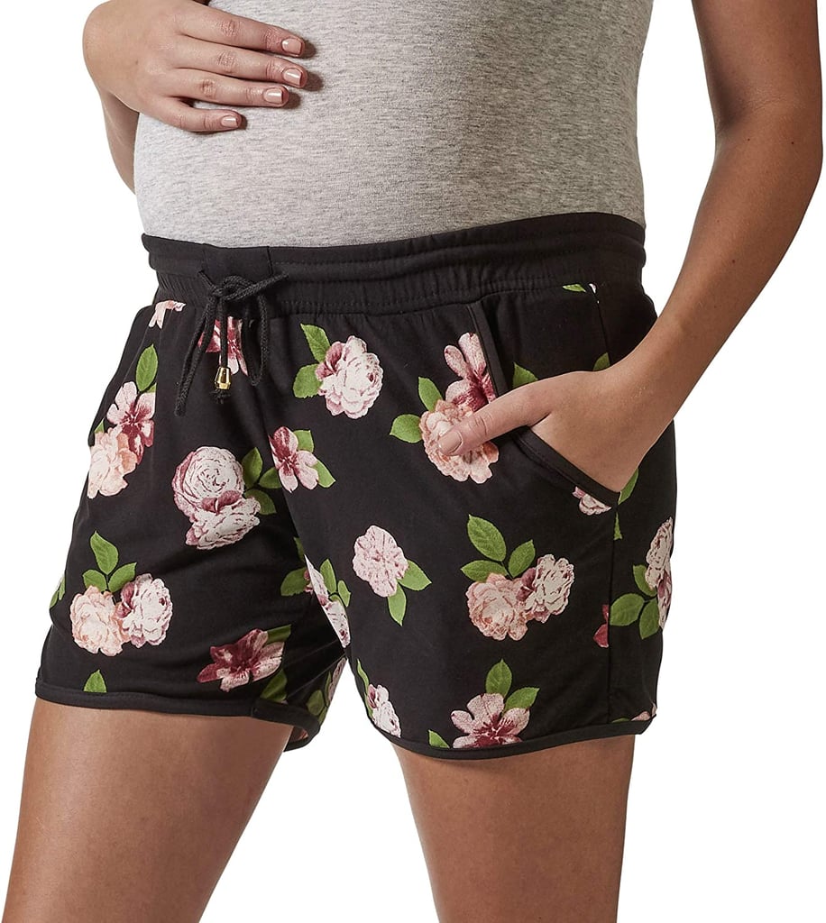 Indero Elastic Band Waist Maternity Shorts