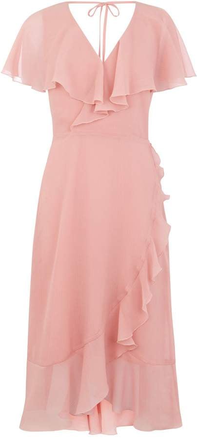 Warehouse Soft Ruffle Midi Dress