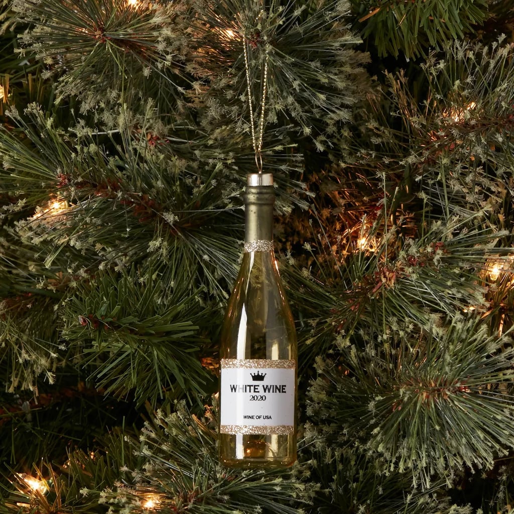 Wine Bottle Glass Christmas Tree Ornament