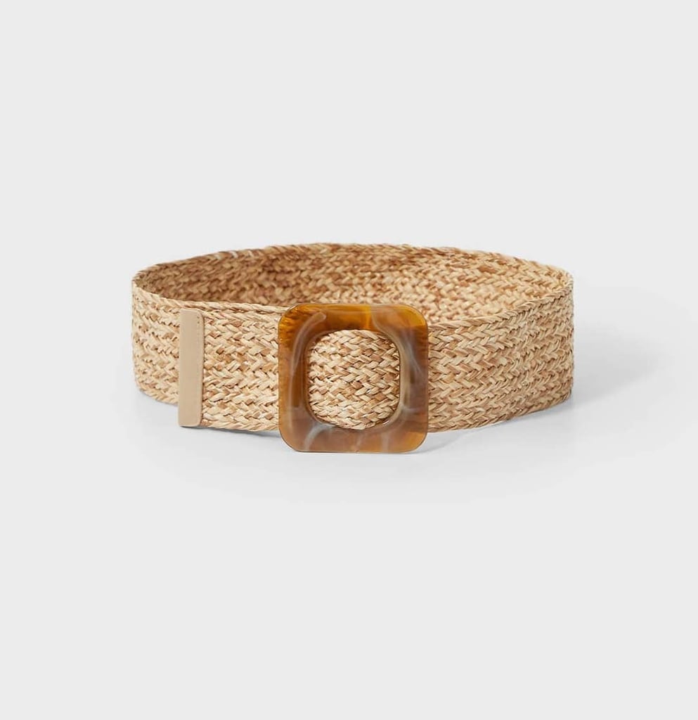 Stradivarius Wide Raffia Belt