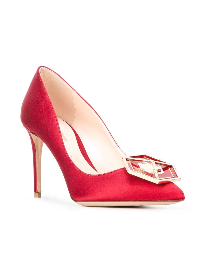 Emily Ratajkowski Wearing Red Manolo Blahnik Heels | POPSUGAR Fashion