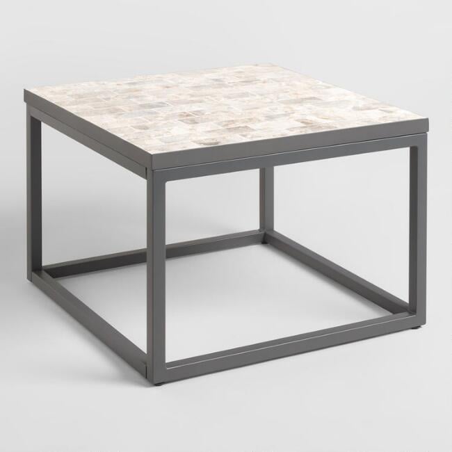 Square Marble Top Aveiro Outdoor Occasional Coffee Table