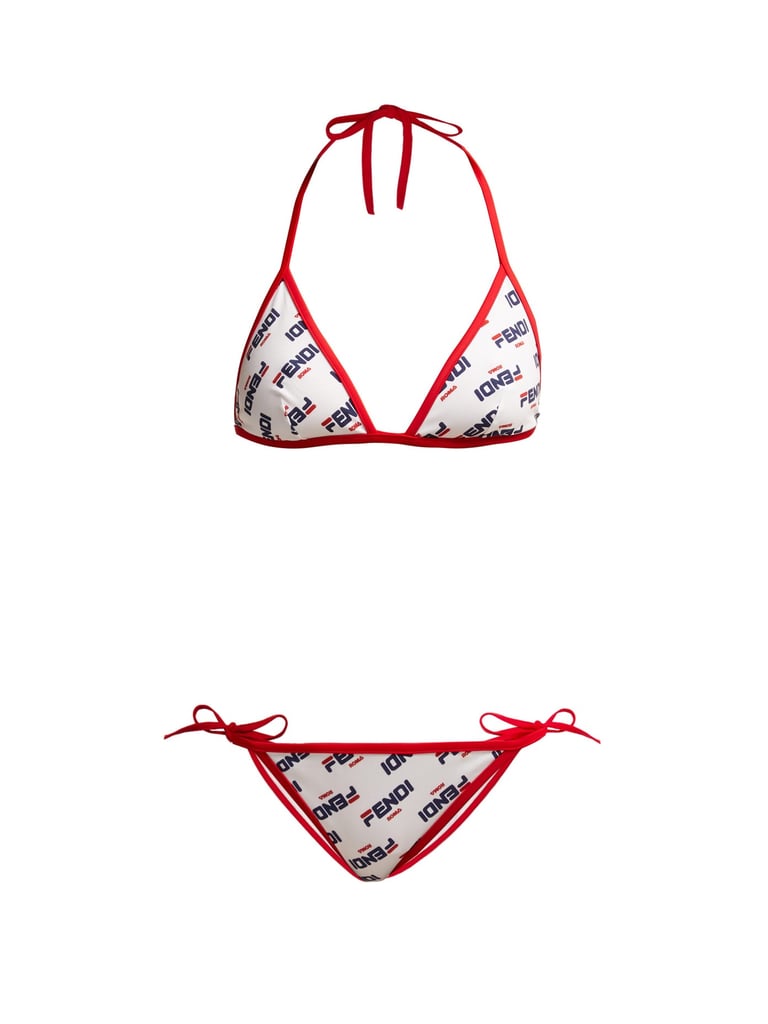 Fendi Mania Logo-Print Triangle Bikini