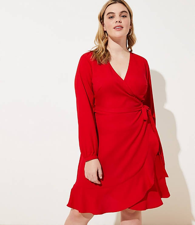 LOFT Ruffle Wrap Dress | 16 Curvy Girl 