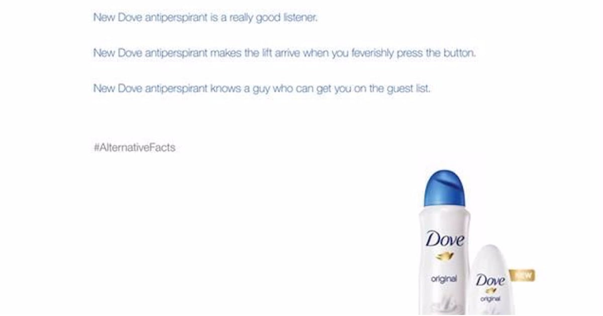 Dove Uses Its Own "Alternative Facts" in This Hilarious New Ad That Mocks Trump
