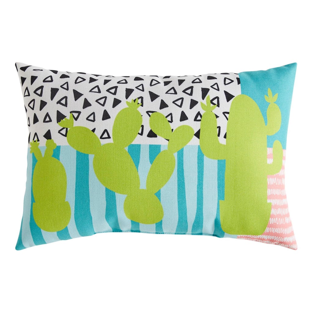 Lime Cactus Mix Print Lumbar Pillow