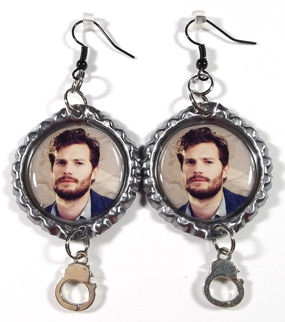 Jamie Dornan Earrings With Handcuff Charm