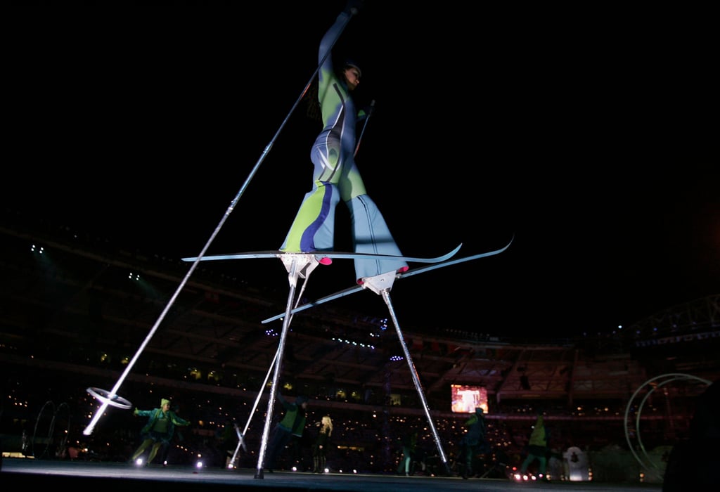 And stilt-walkers showed off their moves.