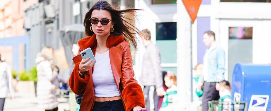 Emily Ratajkowski's BlankNYC Rust Vegan Leather Jacket