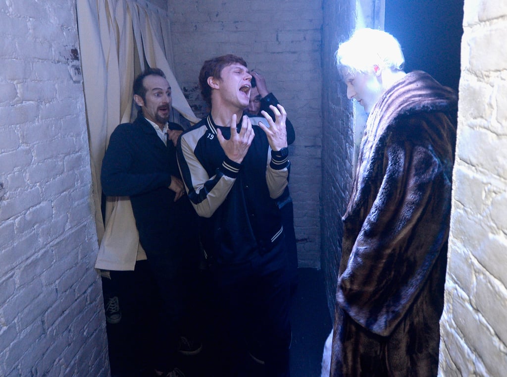 Evan Peters: [Screaming]
Denis O'Hare: "Oh sh*t! LOL!"
Finn Wittrock: "Release me from this prison."