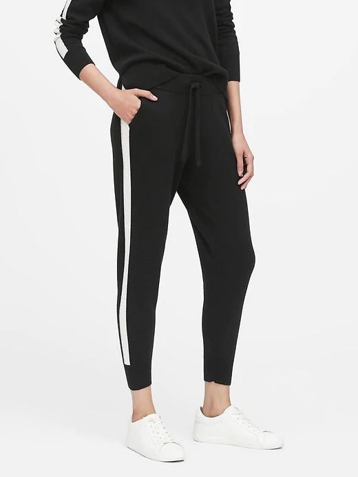 Cashmere Side Stripe Joggers Sit Back and Relax Because Banana