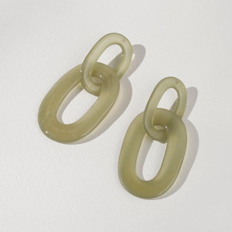 A Modern Statement: Elle Earrings in Sage Green