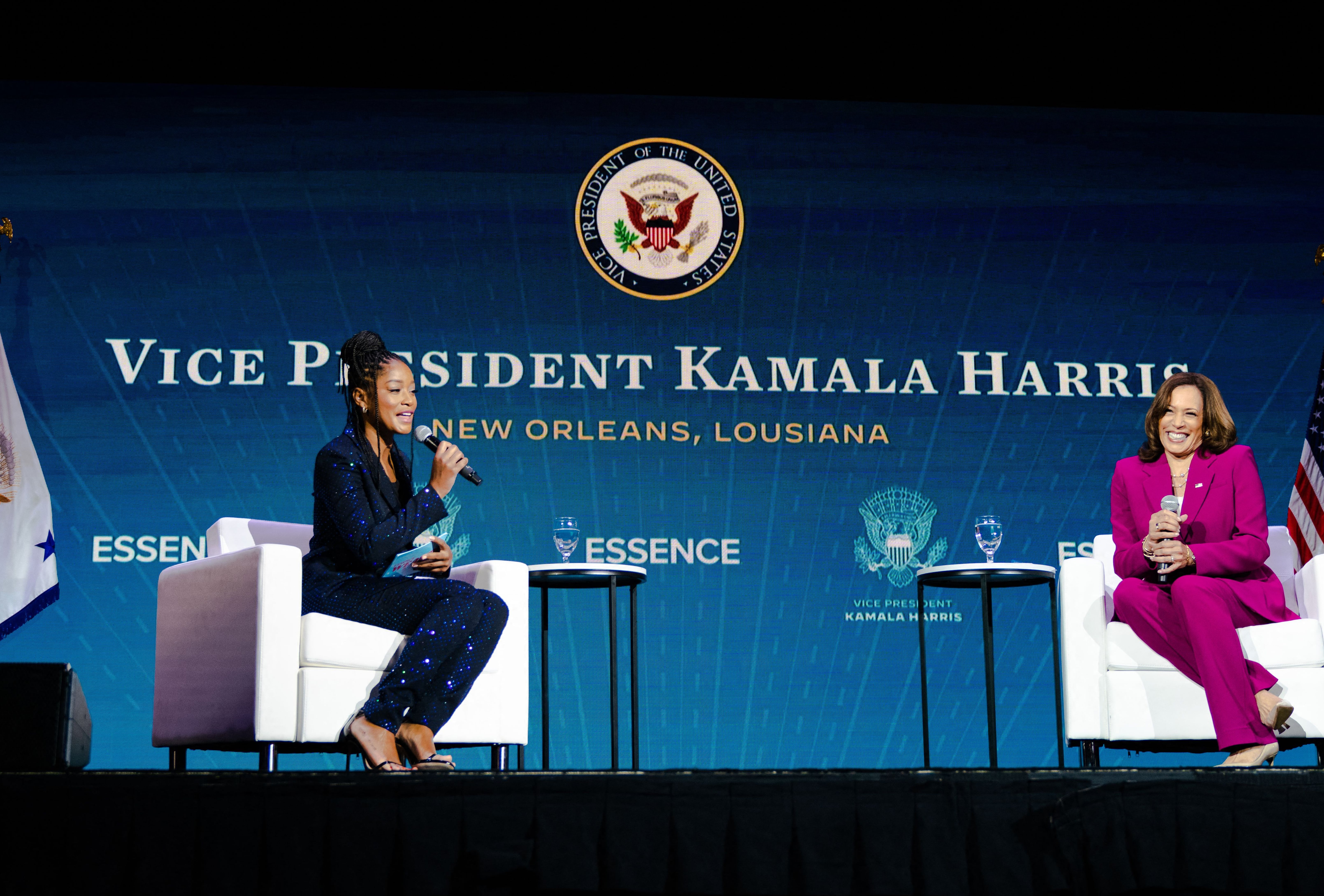 Kamala Harris Reveals the Secret to Her Silk Press to Keke Palmer