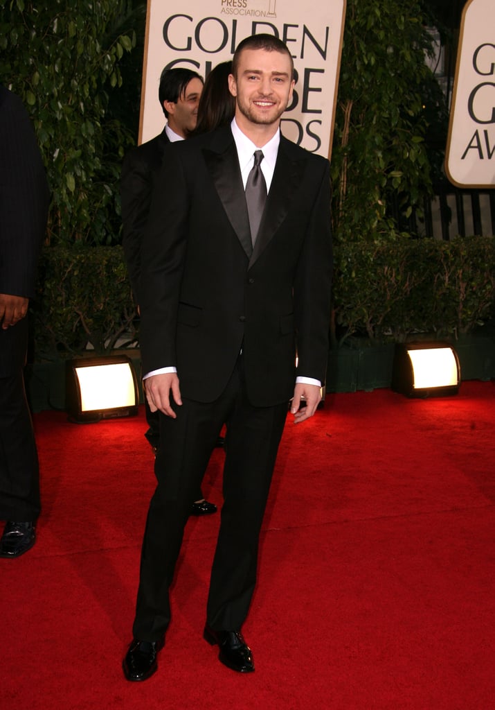 Justin was all smiles in a suit at the Golden Globes in 2007.