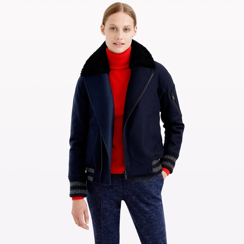 J.Crew Collection Shearling Bomber
