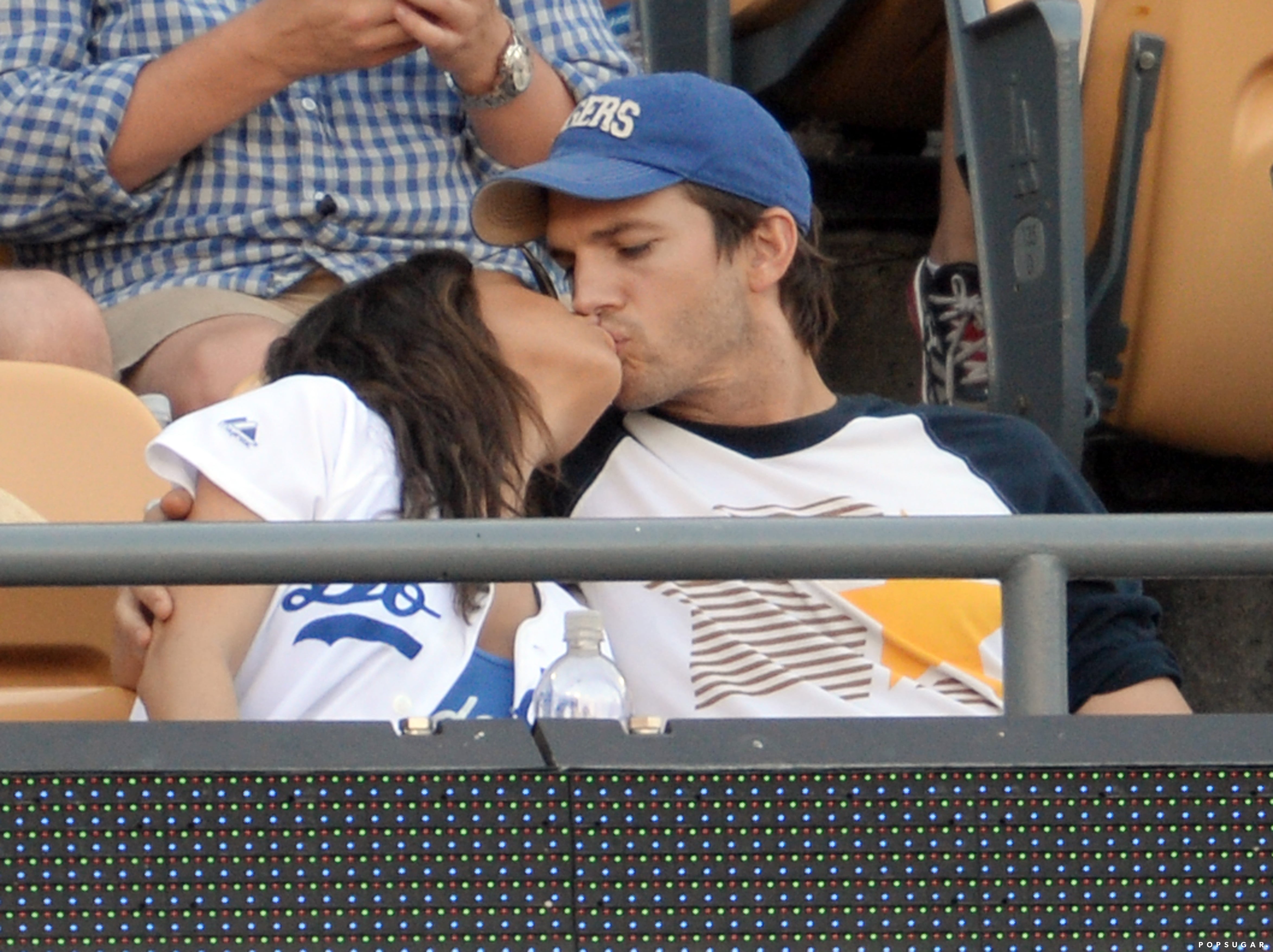Ashton Kutcher and Mila Kunis Head to Dodgers Game for Date