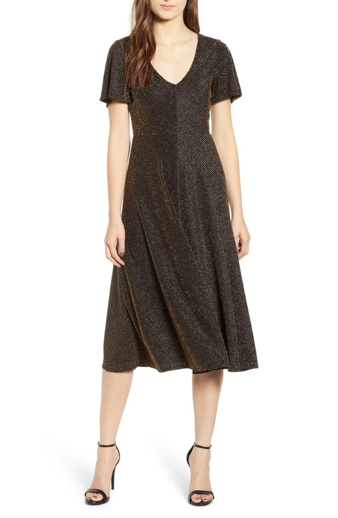 Leith Metallic Stripe Midi Dress | Best New Year's Eve Dresses ...