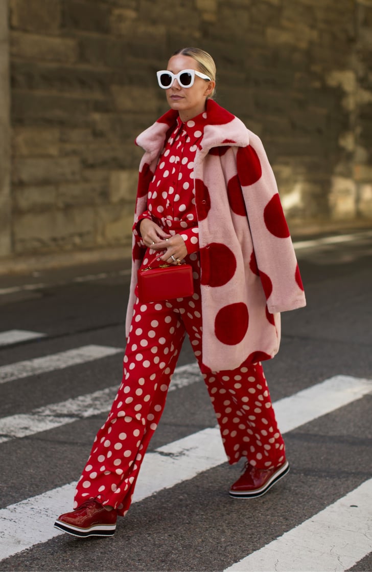 Polka dot store fur coat