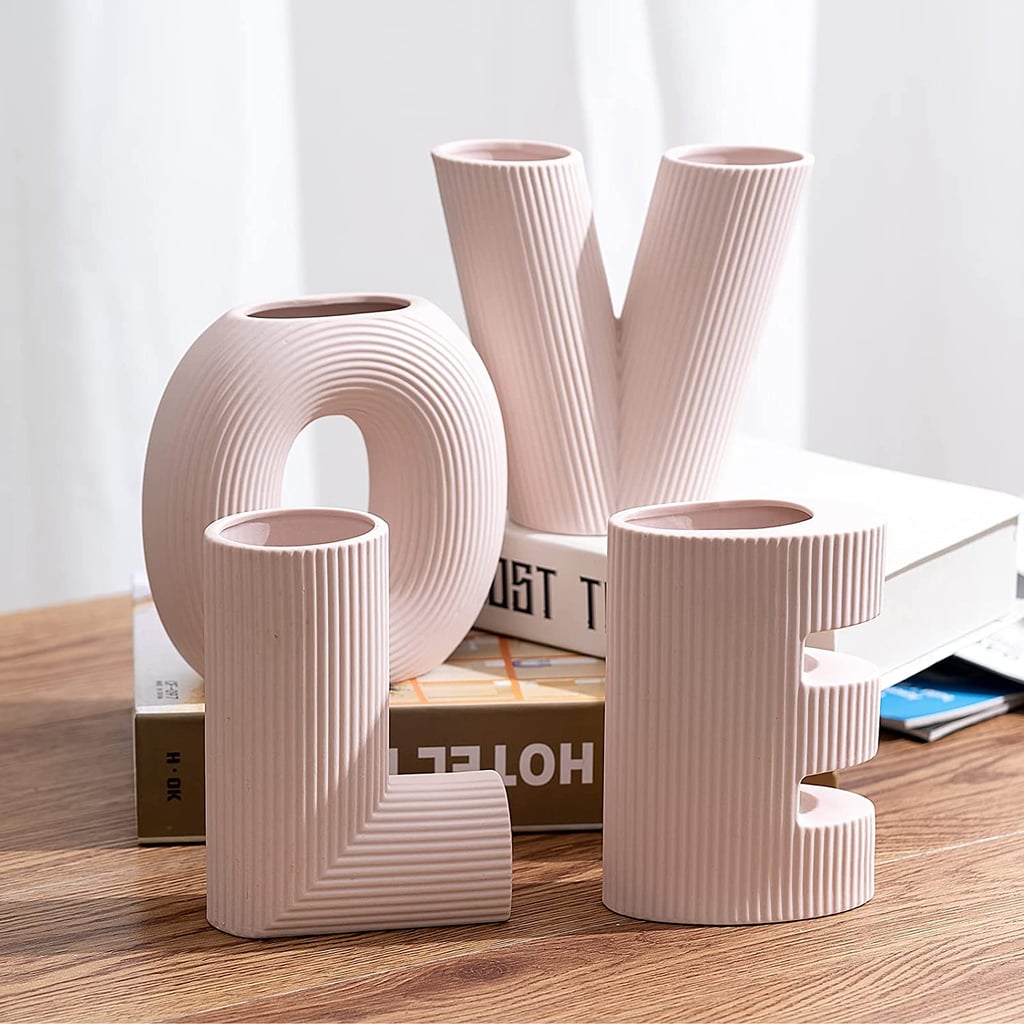 Stylish Vases: KingZiYu-Love Sig nSet of 4 Pink Ceramic Decorative Small Flower Vases