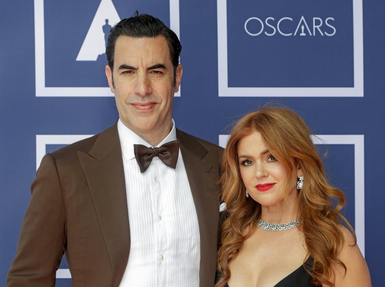 SYDNEY, AUSTRALIA - APRIL 26: Sacha Baron Cohen (L) and Isla Fisher attend a screening of the Oscars on Monday April 26, 2021 in Sydney, Australia. (Photo by Rick Rycroft-Pool/Getty Images)