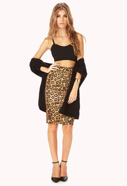 Leopard pencil 2025 skirt forever 21